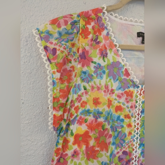 Talbot's Watercolor Floral and Lace Blouse - Picture 2 of 7